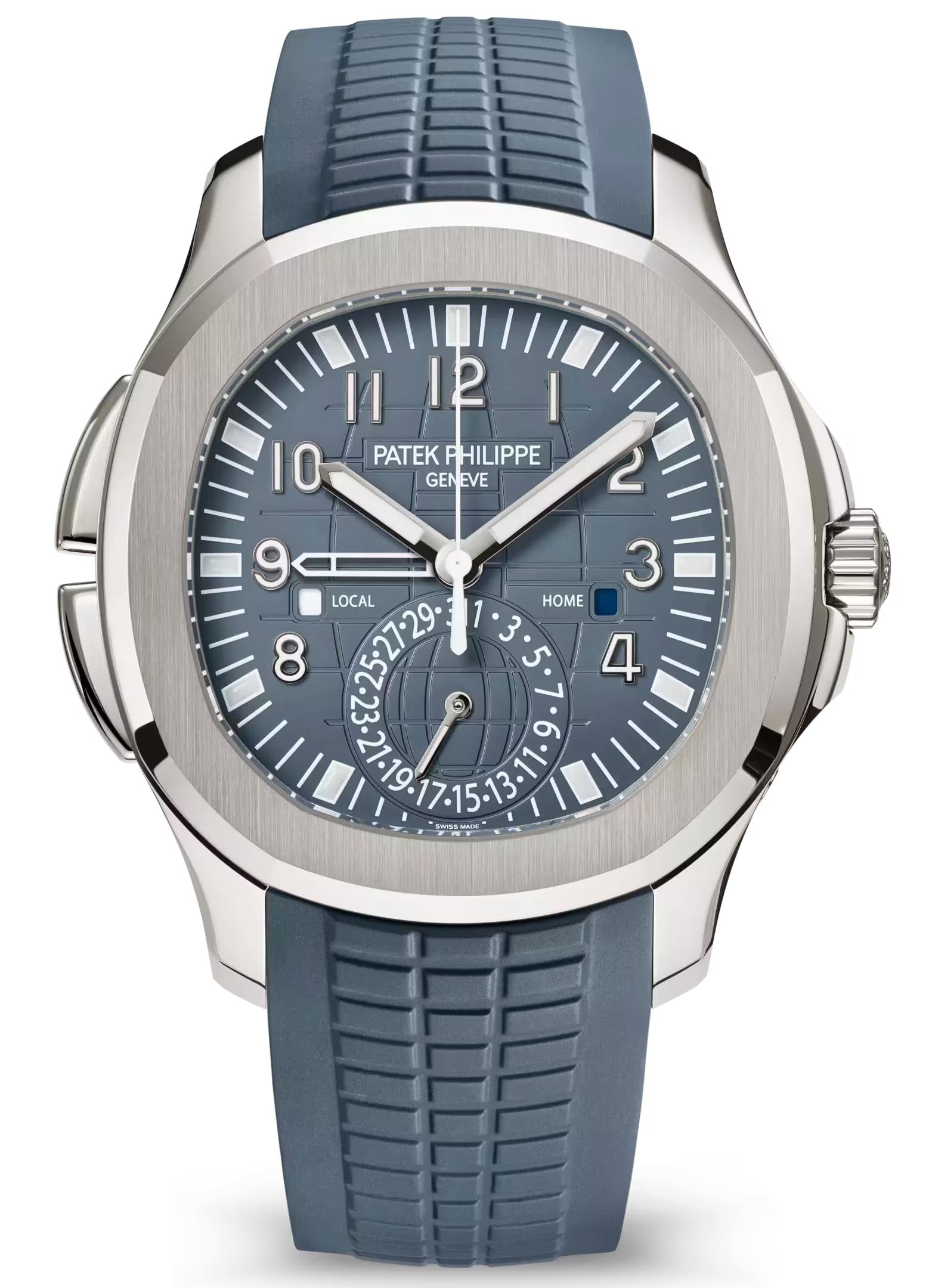 Patek Philippe Aquanaut Travel Time 40.8mm White Gold Blue-Gray Dial – 5164G-001