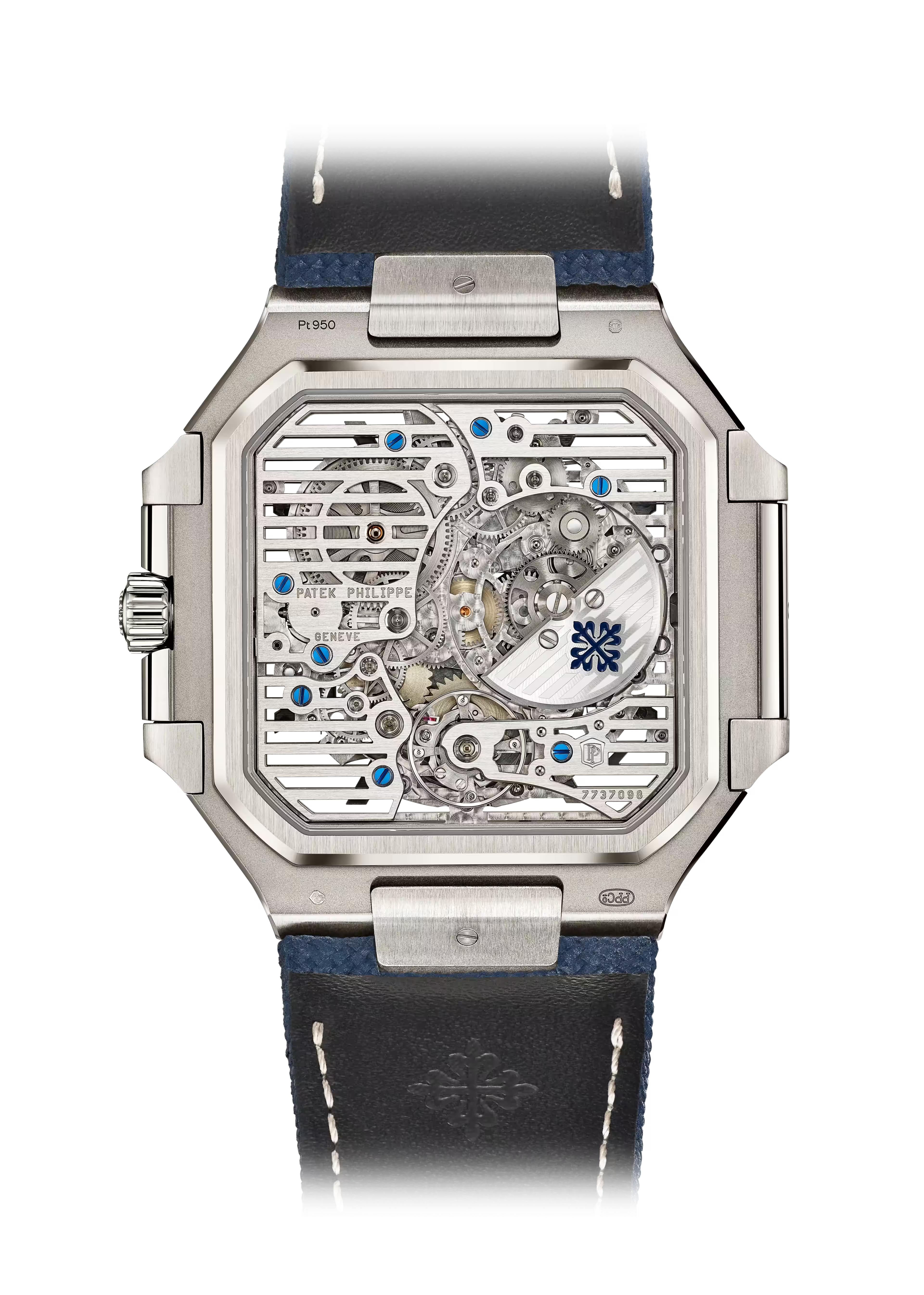 Patek Philippe Cubitus Perpetual Calendar Skeleton 45mm Platinum Blue Openworked