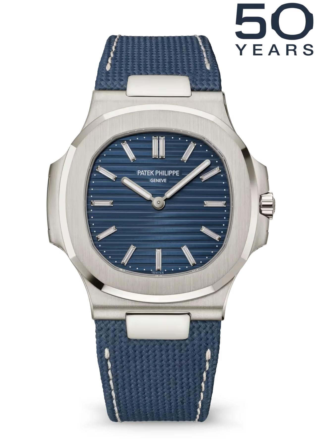 Patek Philippe Nautilus 50th Anniversary 41mm White Gold Blue Dial – 5810G-001