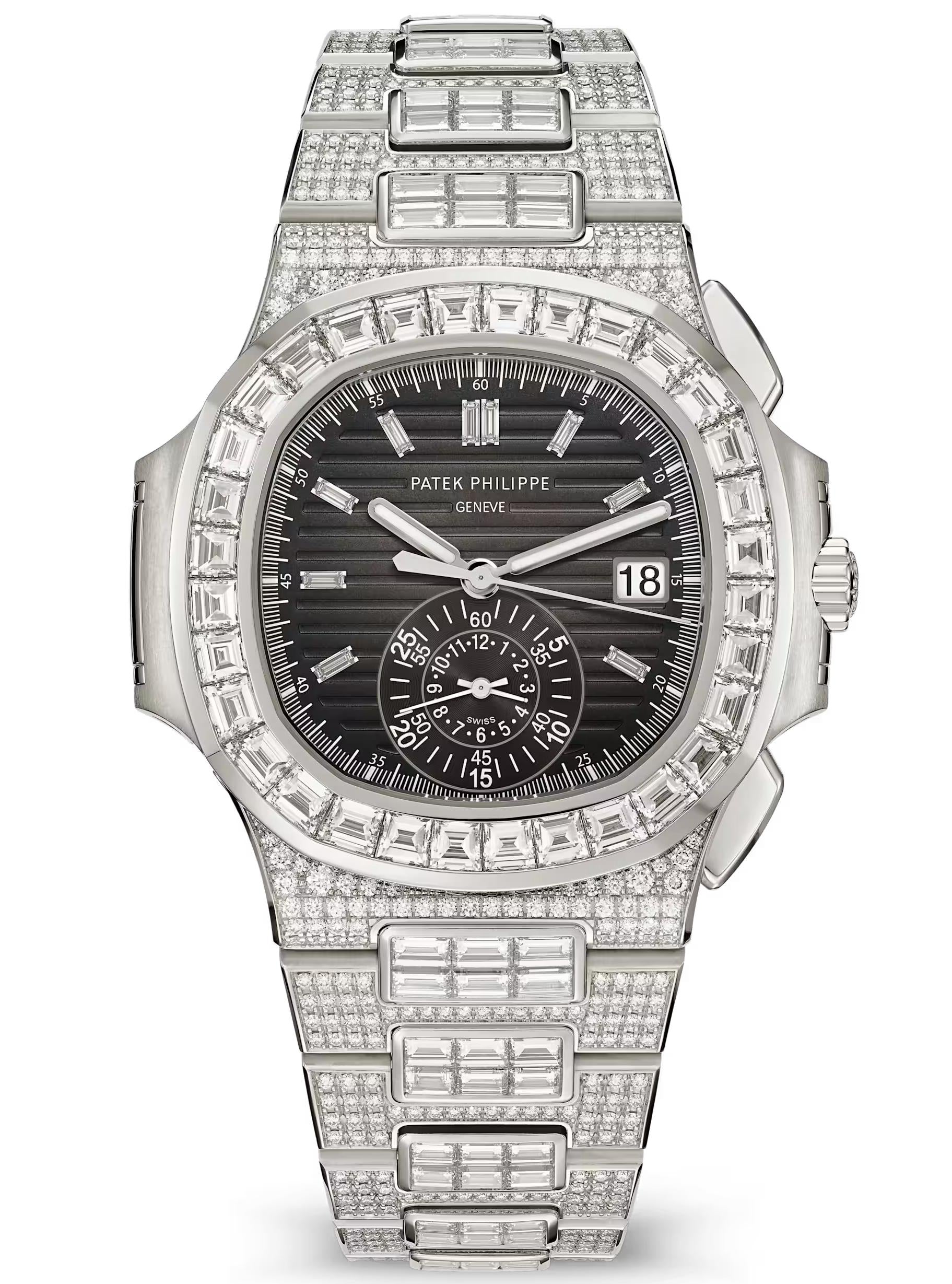 Patek Philippe Nautilus Haute Joaillerie Flyback Chronograph 40.5mm White Gold