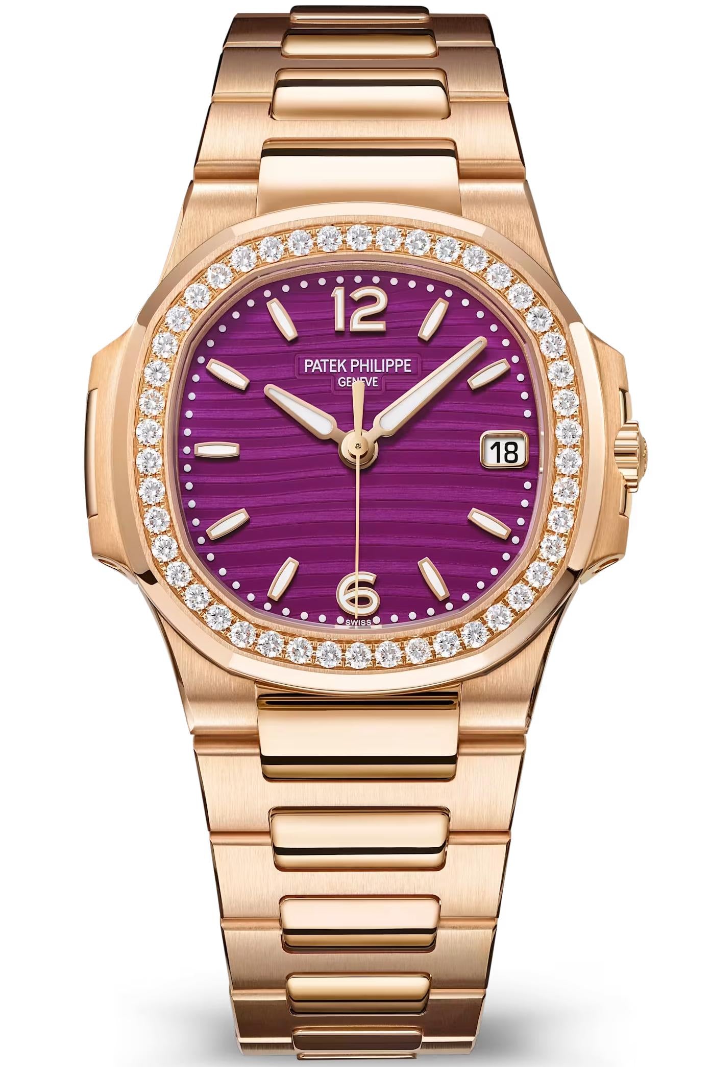 Patek Philippe Nautilus Ladies 32mm Rose Gold Purple Dial – 7010/1R-013