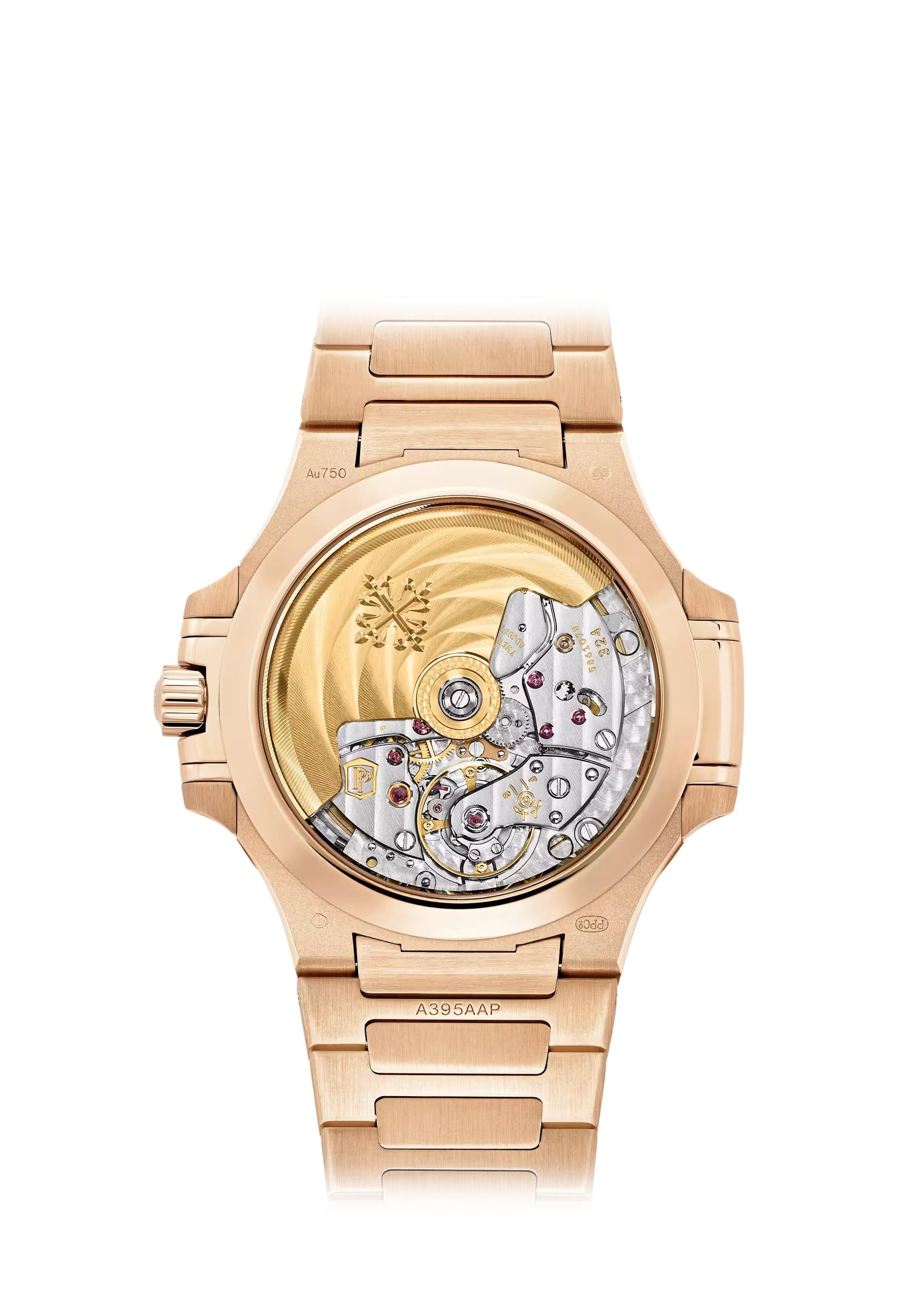 Patek Philippe Nautilus Ladies 35.2mm Rose Gold Silvery Opaline Dial Diamond