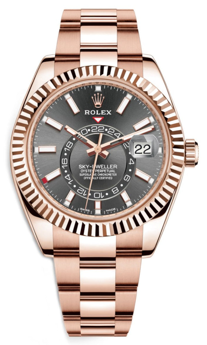 Rolex Sky Dweller 42mm Rose Gold Rhodium Dial Oyster 336935 Rhodium Gamzo Co