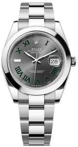 Rolex Datejust 41mm Smooth Bezel "Wimbledon" Dial Oyster - 126300 - New 2025
