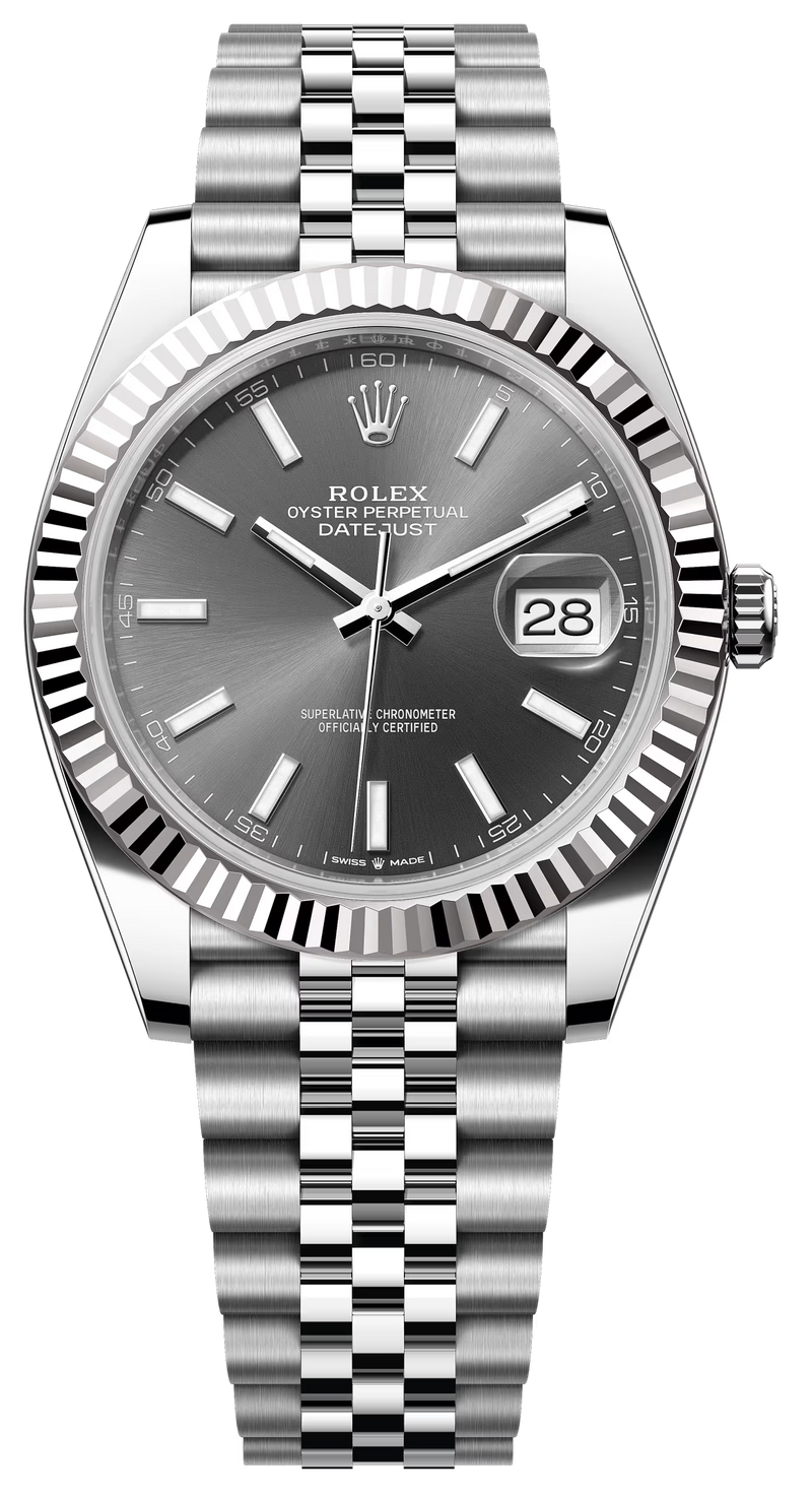 Rolex 41mm Fluted Bezel Slate Index Dial Jubilee - 126334 - New 2025