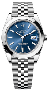 Rolex 41mm Smooth Bezel Blue Index Dial Jubilee - 126300 - New 2025