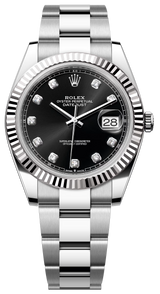 Rolex Datejust 41mm Fluted Bezel Black Diamond Dial Oyster - 126334 - New 2025