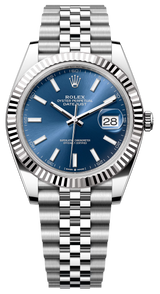 Rolex Datejust 41mm Fluted Bezel Blue Index Dial Jubilee - 126334 - New 2025