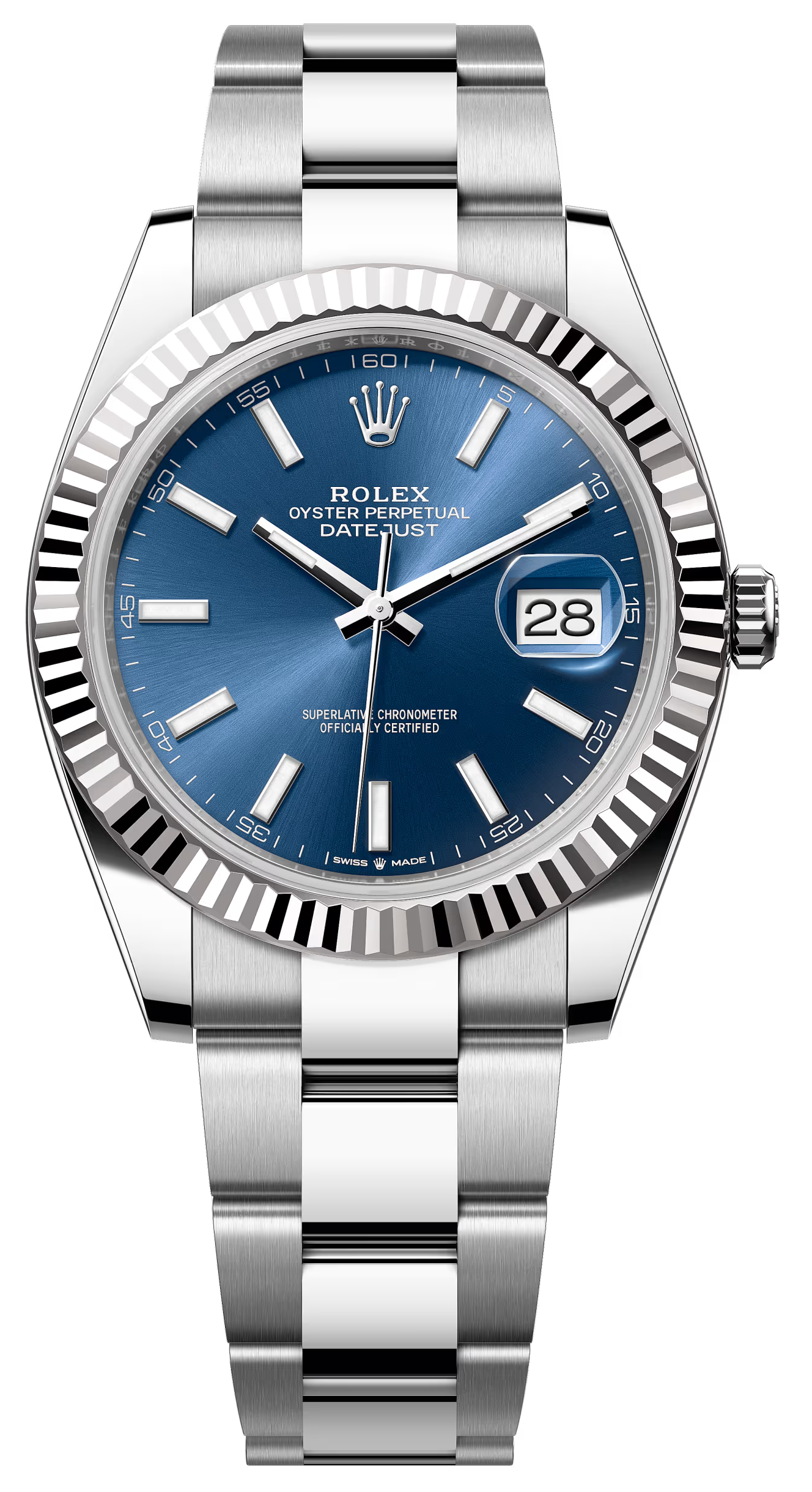 Rolex Datejust 41mm Blue Index Dial Fluted Bezel Oyster Bracelet 126334 – New 2025 / 2026