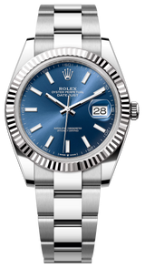 Rolex Datejust 41mm Fluted Bezel Blue Index Dial Oyster - 126334 - New 2025