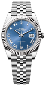 Rolex Datejust 41mm Fluted Bezel Blue Roman Dial Jubilee - 126334 - New 2025