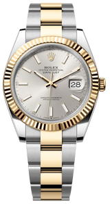 Rolex Datejust 41mm Two-Tone Yellow Gold Fluted Bezel Silver Index Dial Oyster - 126333 - New 2025