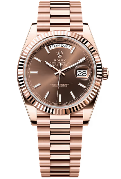 Rolex Day-Date "President" 40mm Everose Gold Chocolate Index Dial - 228235 - New 2025