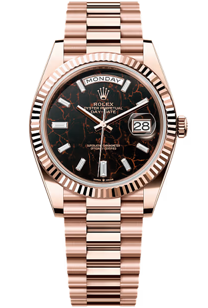 Rolex Day-Date "President" 40mm Everose Gold Eisenkiesel Diamond Baguette Dial - 228235 - New 2025