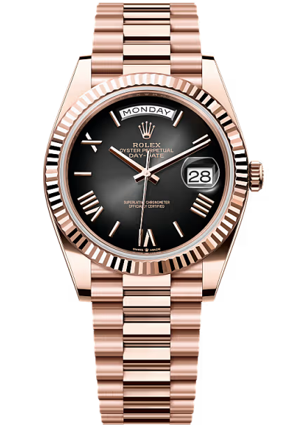 Rolex Day-Date "President" 40mm Everose Gold Slate Roman Ombre "Smoke" Dial - 228235 - New 2025 / 2026