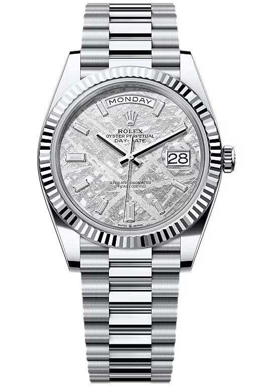 Rolex Day-Date "President" 40mm Platinum Meteorite Diamond Baguette Dial - 228236 - New 2025