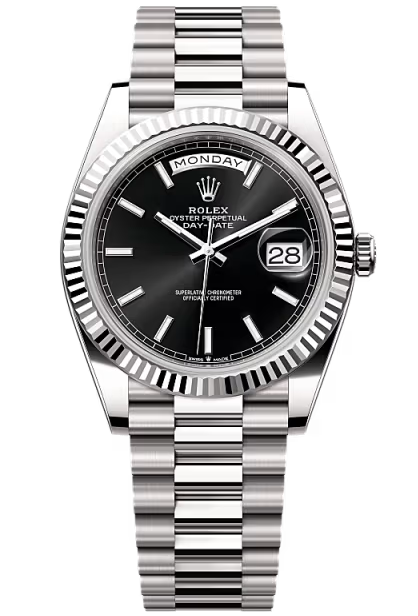Rolex Day-Date "President" 40mm White Gold Black Index Dial - 228239 - New 2025