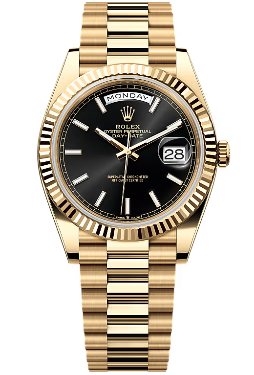 Rolex Day-Date "President" 40mm Yellow Gold Black Index Dial - 228238 - New 2025 / 2026
