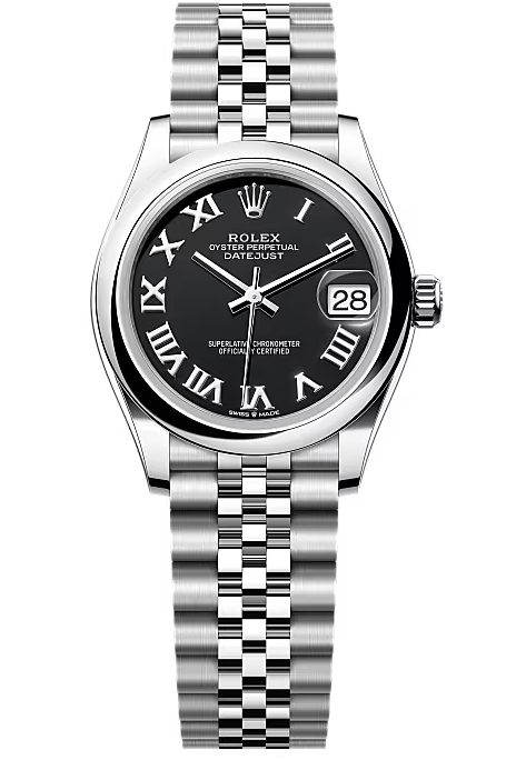 RolexLady-Datejust31mmBlackRomanDialSmoothDomedBezelJubileeBracelet_278240_New2026