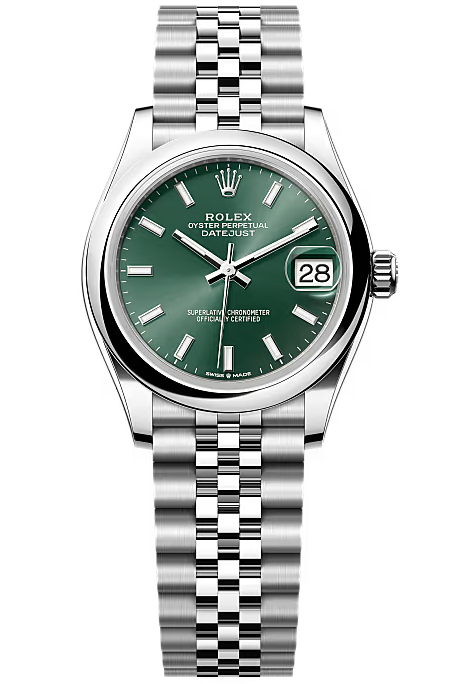 RolexLady-Datejust31mmMintGreenIndexDialSmoothDomedBezelJubileeBracelet_278240_New2026