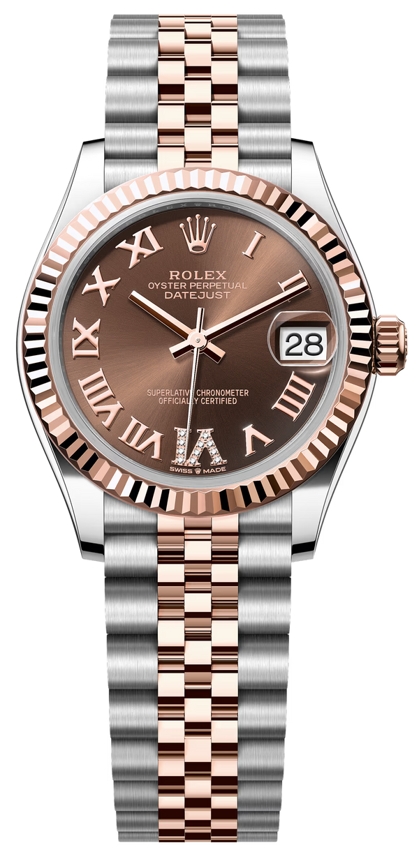 Rolex Lady Datejust 31mm Chocolate Roman Dial Two-Tone Jubilee - 278271 - New 2025