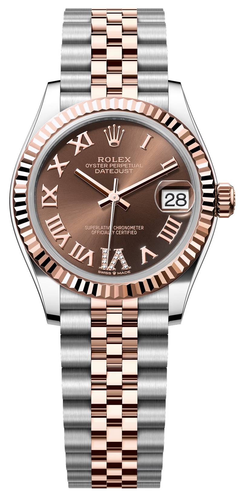 Rolex Lady Datejust 31mm Chocolate Roman Dial Two-Tone Jubilee - 278271 - New 2025