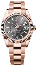 Rolex Sky-Dweller 42mm Rose Gold Rhodium Dial Oyster - 336935 Rhodium Dial - New 2025