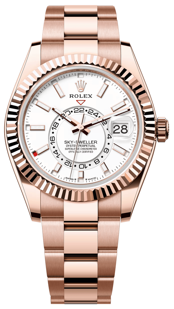 Rolex Sky-Dweller 42mm Rose Gold White Dial Oyster - 336935 - New 2025