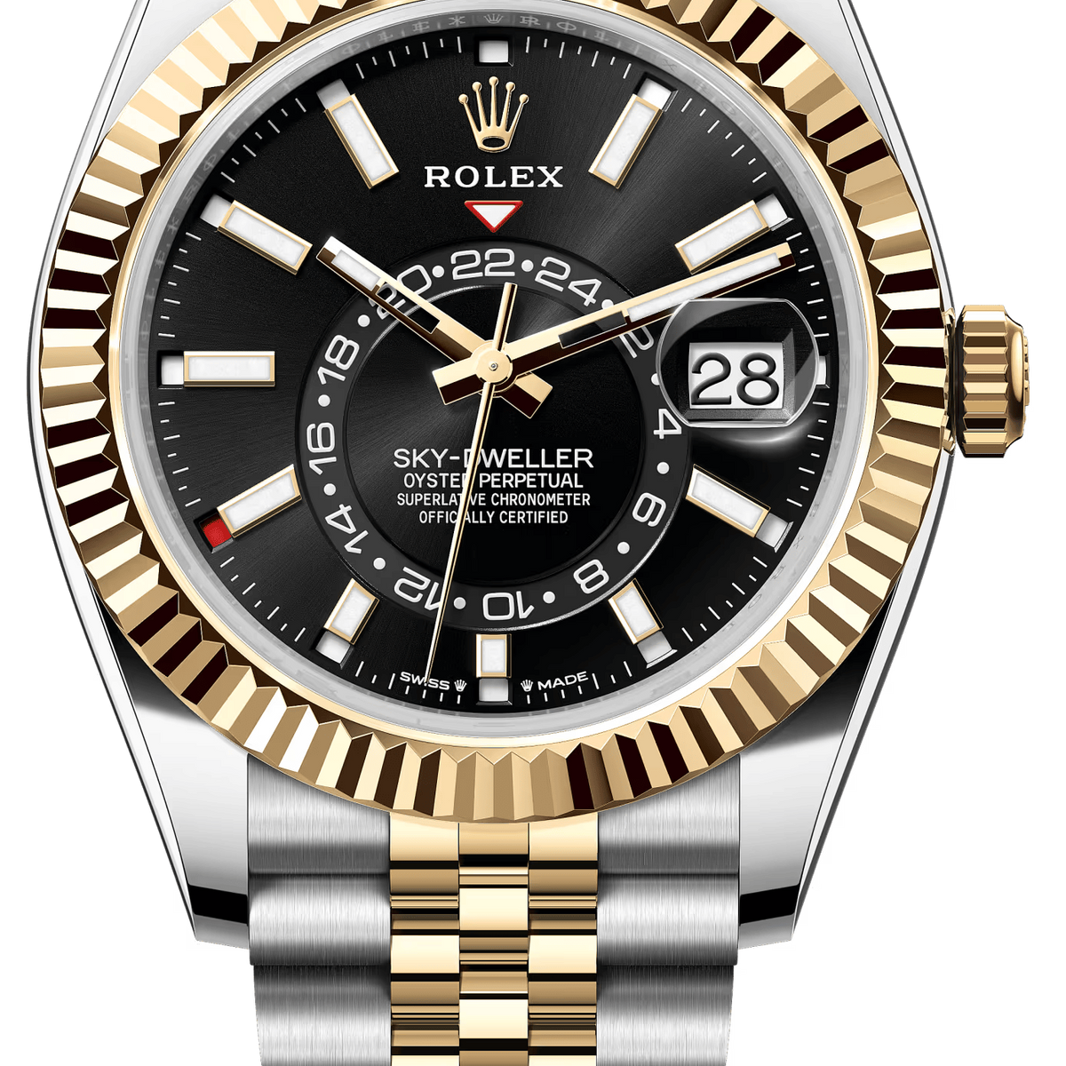 Rolex Sky-Dweller 336933 Black Dial Two-Tone Yellow Gold Jubilee