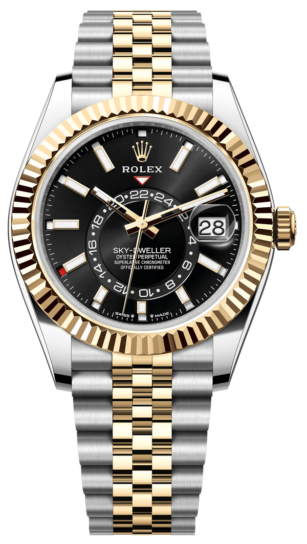 Rolex Sky-Dweller 42mm Two-Tone Yellow Gold Black Dial Jubilee – 336933 – New 2025