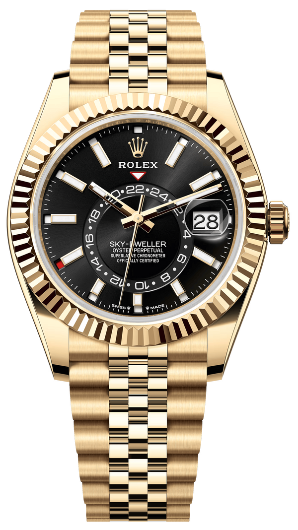 Rolex Sky-Dweller 42mm Yellow Gold Black Dial Jubilee - 336938 - New 2025