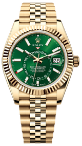 Rolex Sky-Dweller 42mm Yellow Gold Bright Green Dial Jubilee - 336938 - New 2025