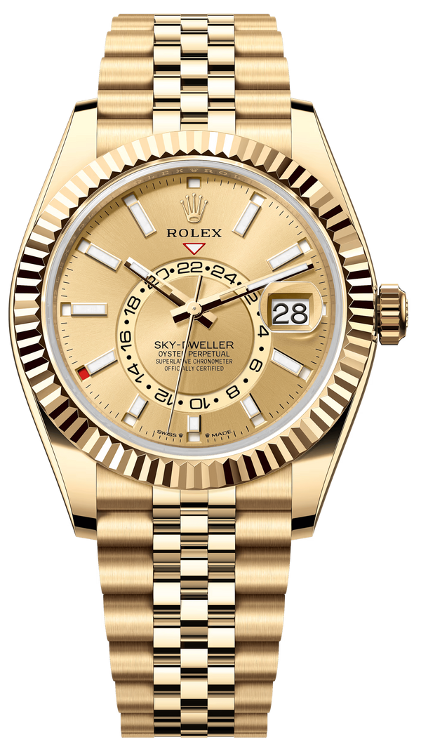 Rolex Sky-Dweller 42mm Yellow Gold Champagne Dial Jubilee - 336938 - New 2025