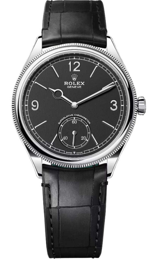 Rolex 1908 52509 White Gold Black Dial Black Alligator Strap – New 2025