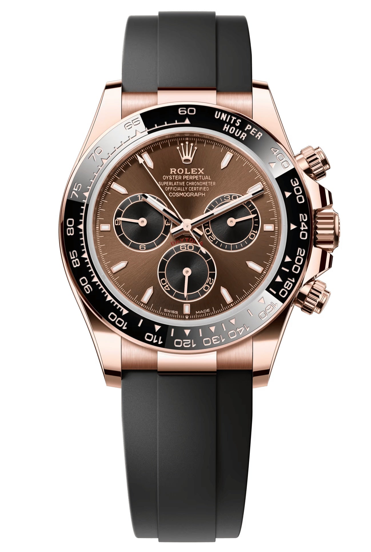 Rolex Cosmograph Daytona 40mm Everose Gold Chocolate Index Dial Black Ceramic