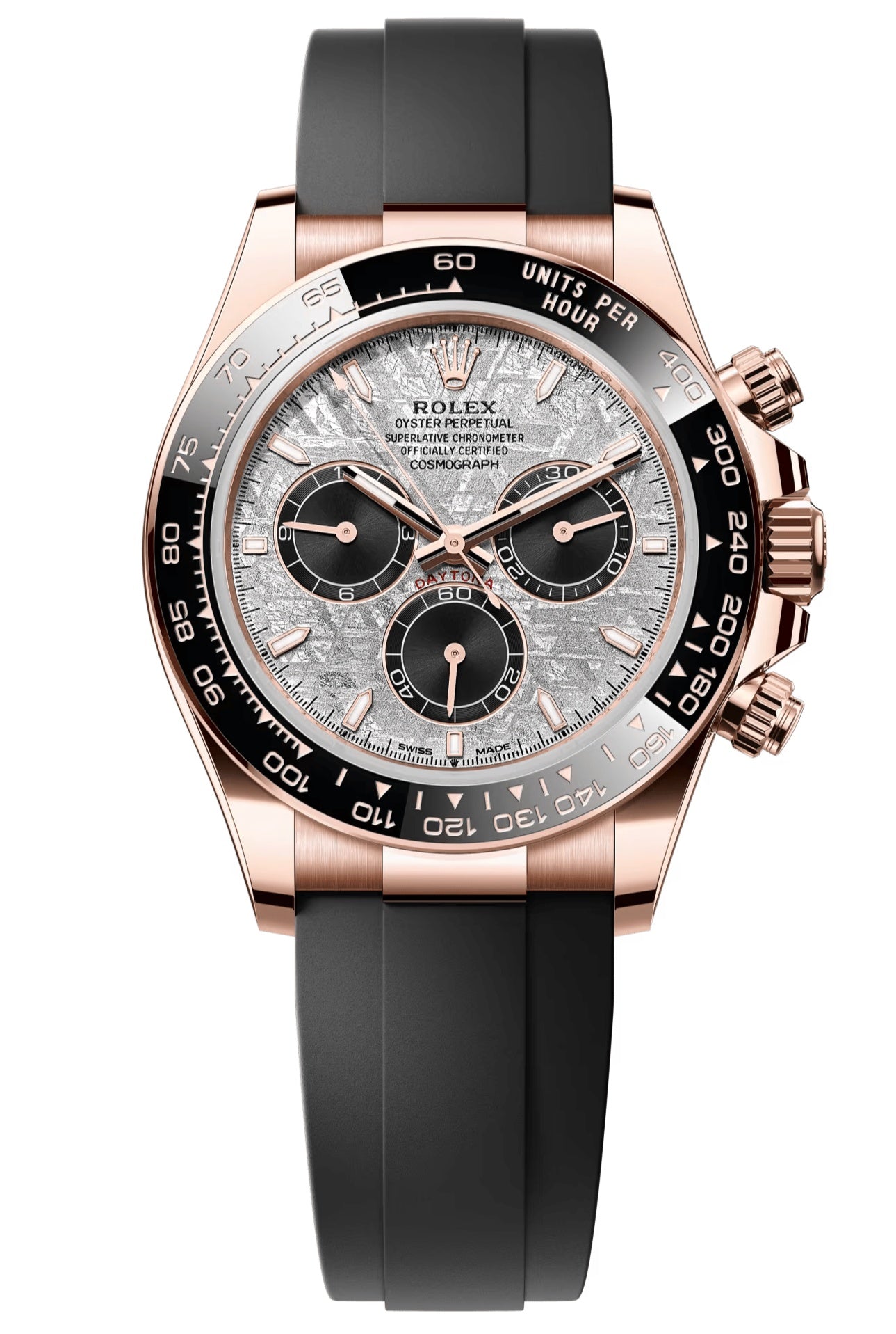 Rolex Cosmograph Daytona 40mm Everose Gold Meteorite Dial Black Ceramic Bezel