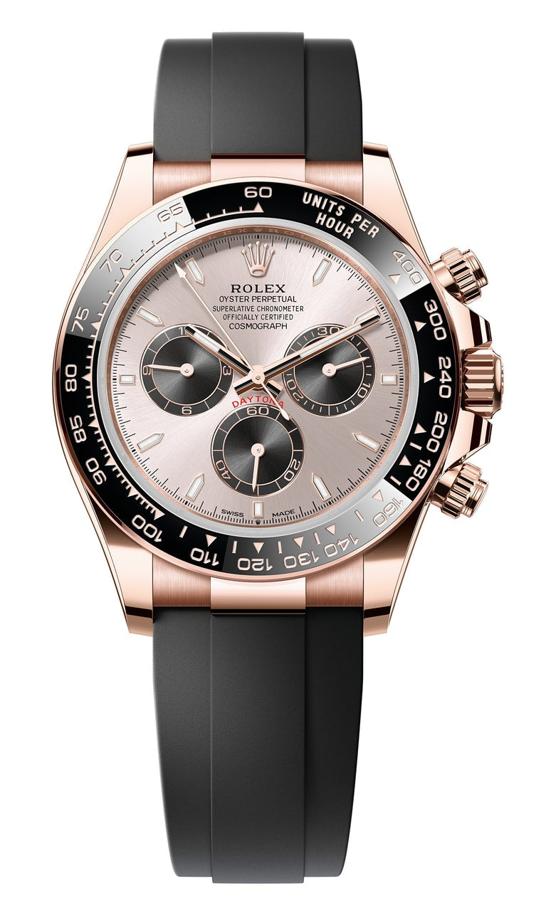 Rolex Cosmograph Daytona 40mm Everose Gold Sundust and Black Index Dial Black