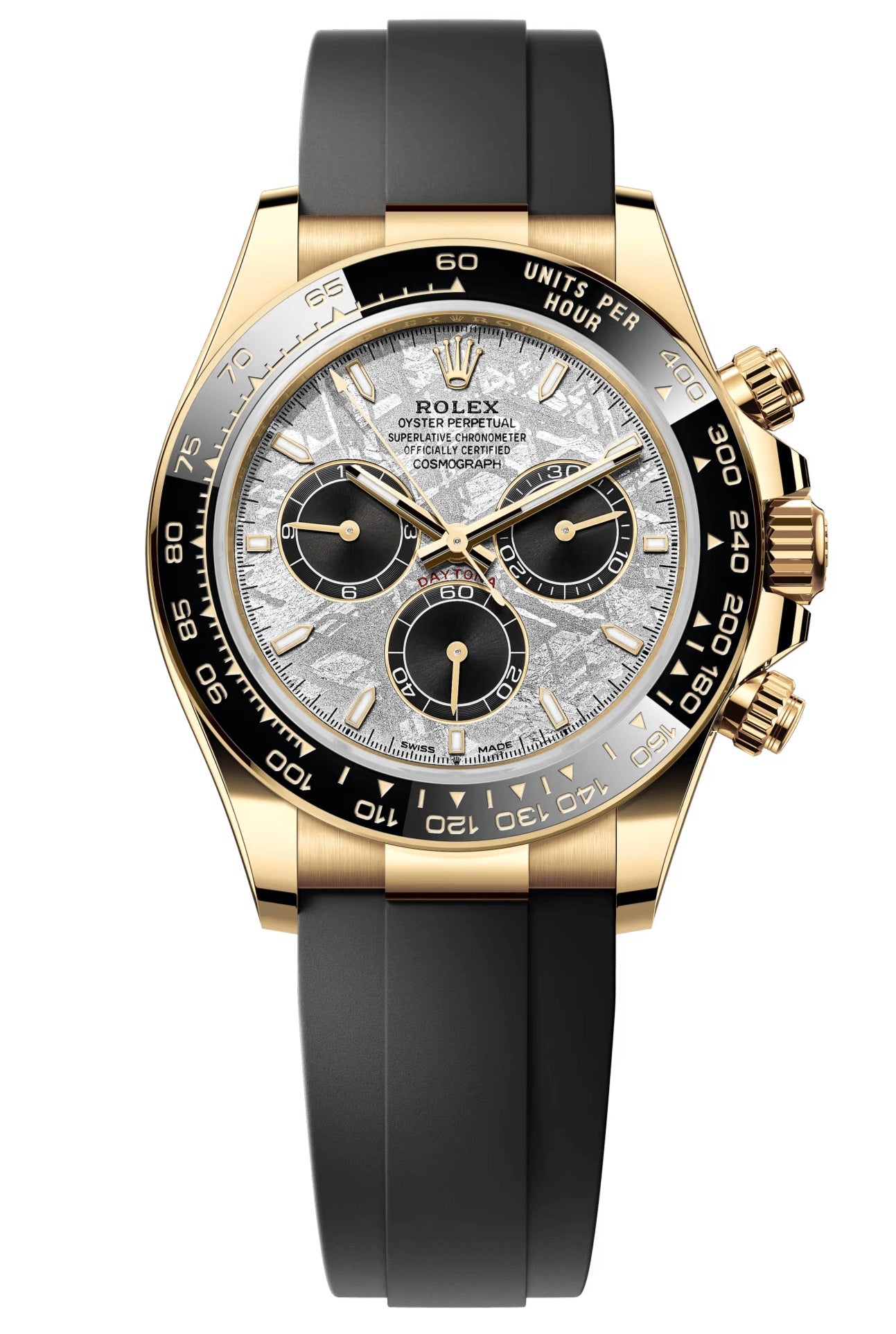 Rolex Cosmograph Daytona 40mm Yellow Gold Meteorite Dial Black Ceramic Bezel