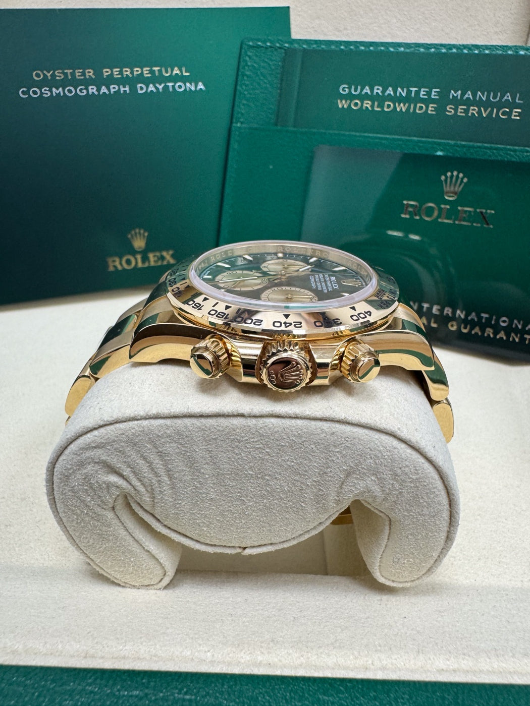 Rolex Cosmograph Daytona "John Mayer" 40mm Yellow Gold Green and Golden Dial