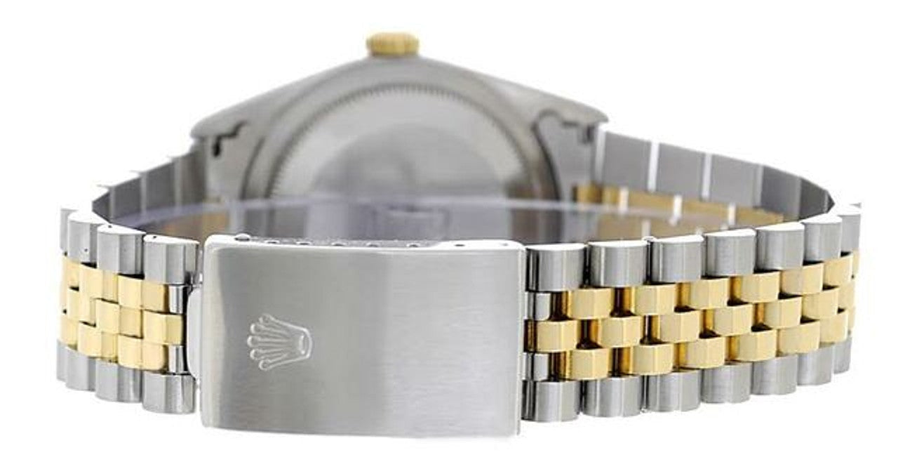 Rolex Datejust 36mm Two-Tone Yellow Gold Fluted Bezel Mother of Pearl Diamond