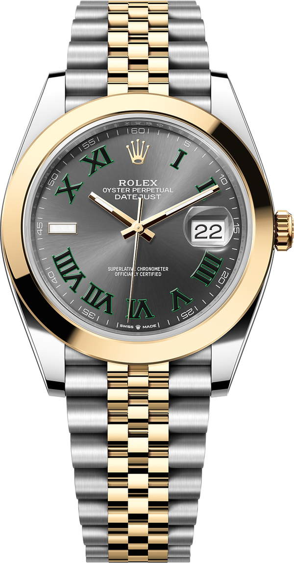 Rolex Datejust 41mm 126303 Wimbledon Dial Two-Tone Yellow Gold Jubilee Bracelet