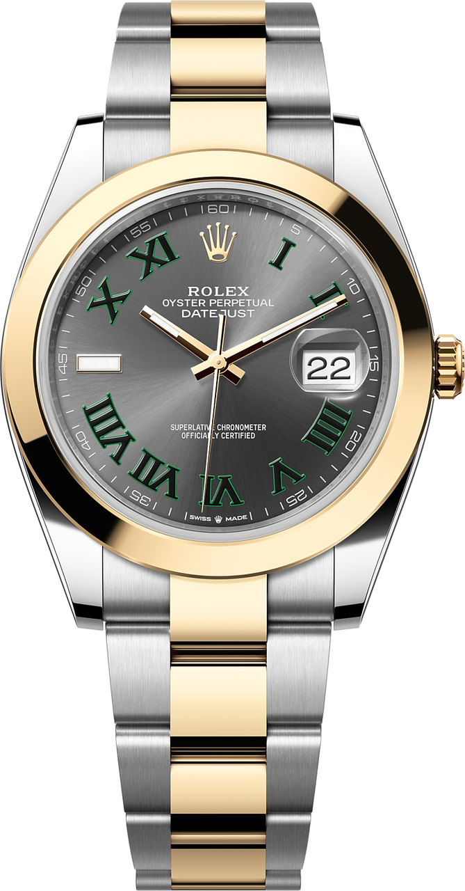 Rolex Datejust 41mm 126303 Wimbledon Dial Two-Tone Yellow Gold Oyster Bracelet