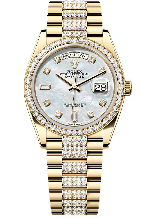 Rolex Day-Date "President" 36mm Yellow Gold Mother of Pearl Diamond Dial