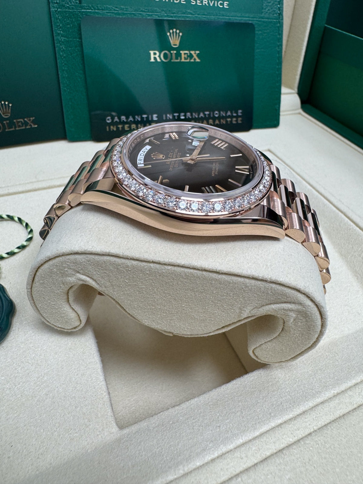 Rolex Day-Date "President" 40mm Everose Gold Slate Ombre Roman Dial Diamond