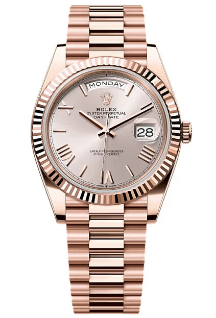 Rolex Day-Date "President" 40mm Everose Gold Sundust Roman Dial - 228235 - New