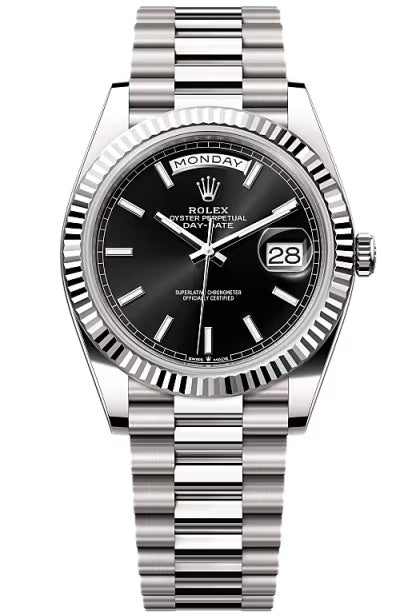 Rolex Day-Date "President" 40mm White Gold Black Index Dial - 228239 - New 2025