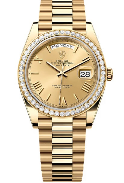 Rolex Day-Date "President" 40mm Yellow Gold Champagne Roman Numeral Dial