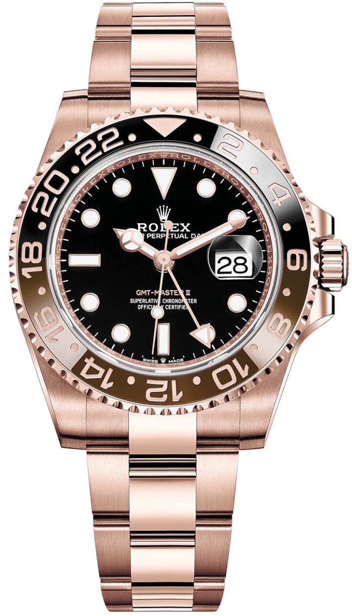 Rolex GMT-Master II 126715CHNR Everose Gold “Rootbeer” Black Dial – New 2025