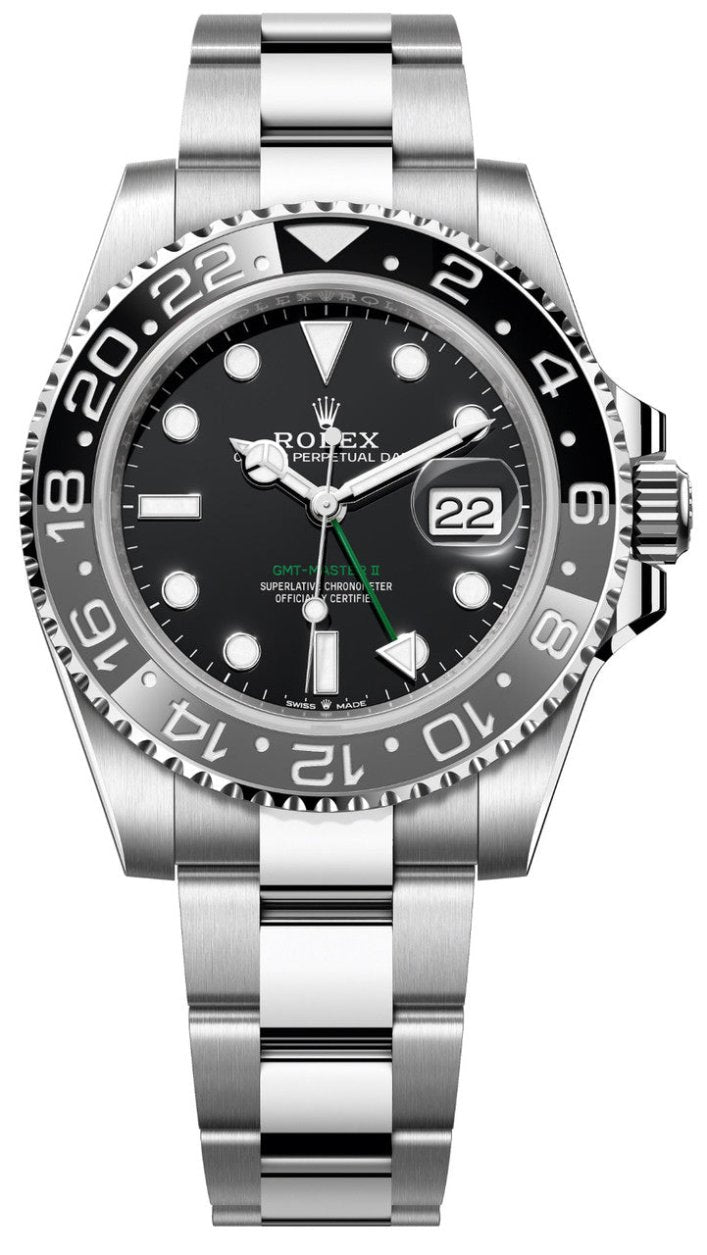 Rolex GMT-Master II 40 mm 126710GRNR Black Dial Grey/Black Cerachrom Bezel “Oyster Bruce Wayne” – New 2025