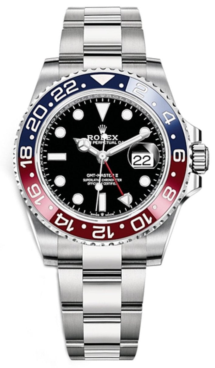 Rolex GMT-Master II "Pepsi" 40mm Black Dial Blue and Red Bezel Oyster Bracelet